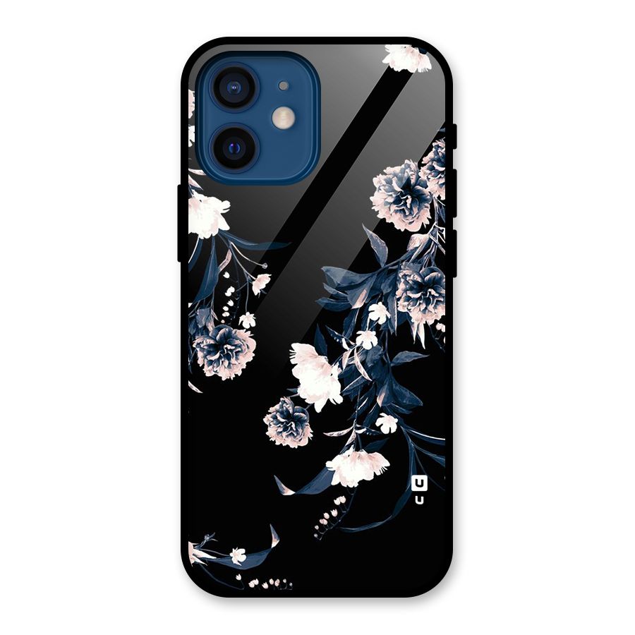 White Flora Glass Back Case for iPhone 12 Mini