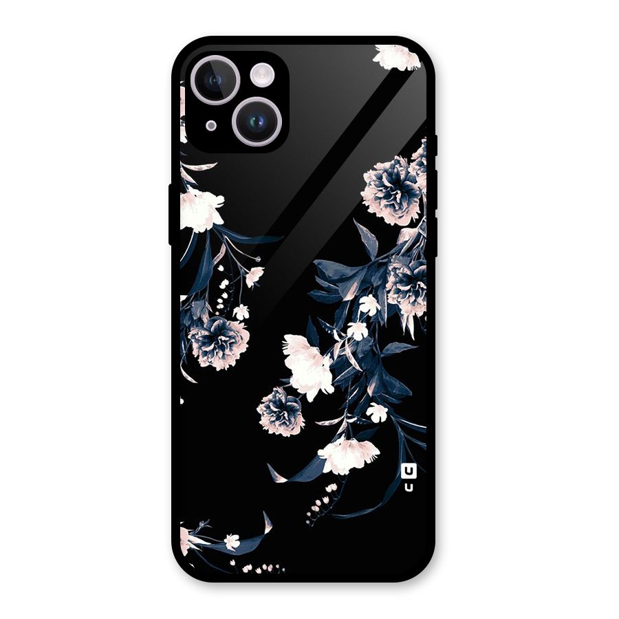 White Flora Glass Back Case for iPhone 14 Plus