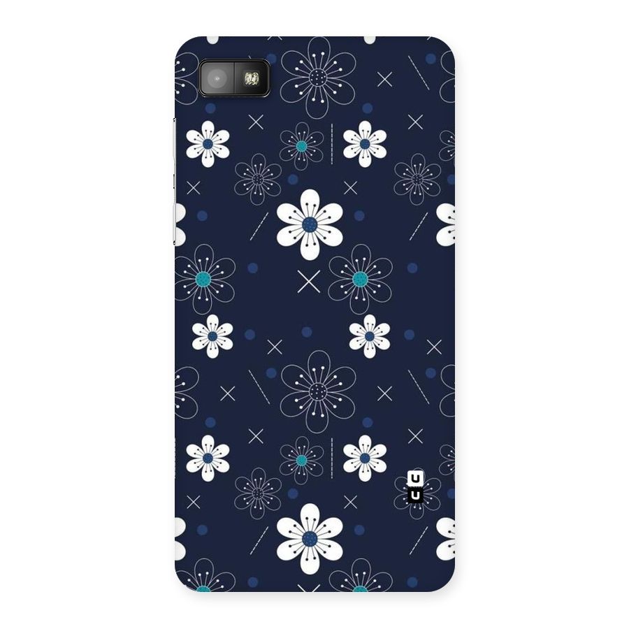 White Floral Shapes Back Case for Blackberry Z10