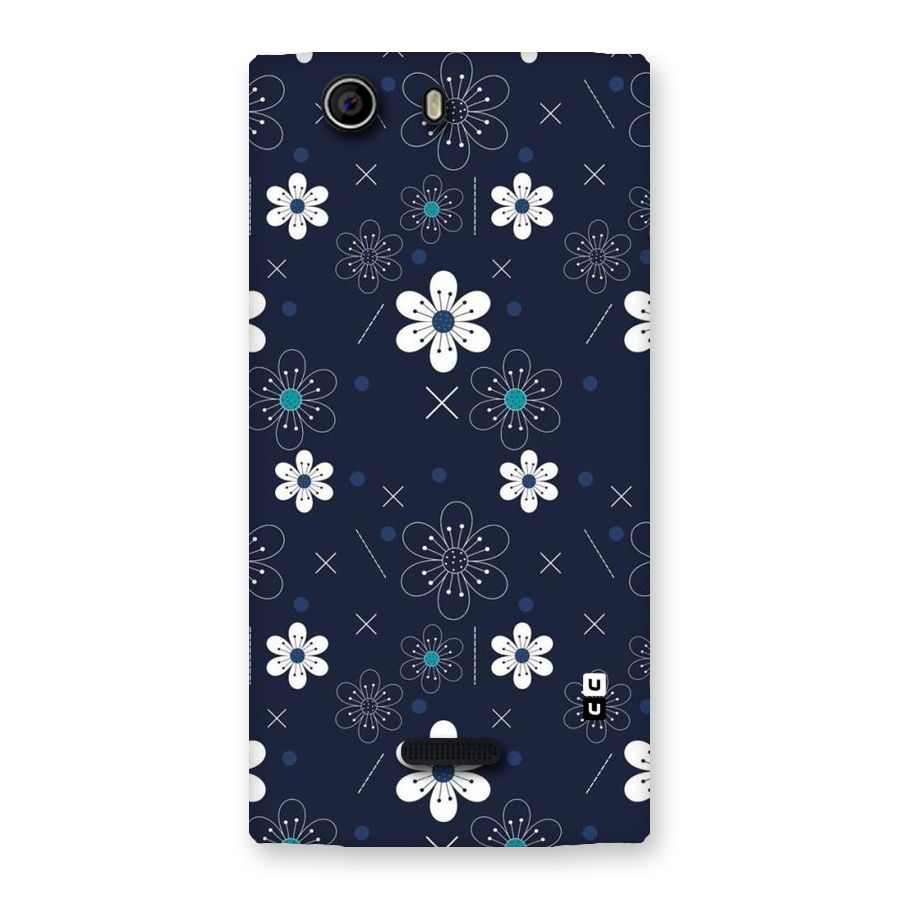 White Floral Shapes Back Case for Canvas Nitro 2 E311