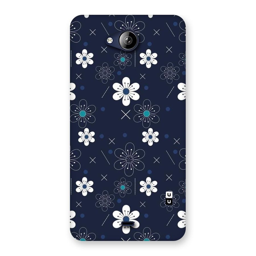 White Floral Shapes Back Case for Canvas Play Q355