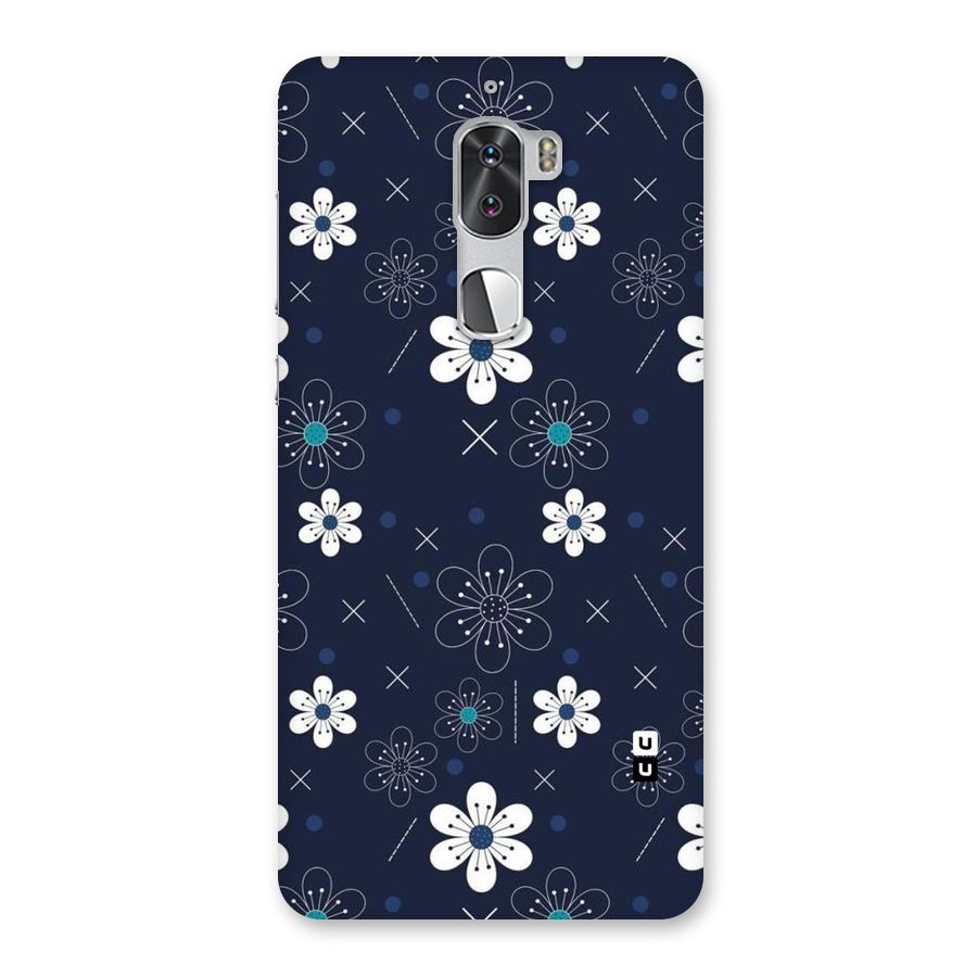White Floral Shapes Back Case for Coolpad Cool 1