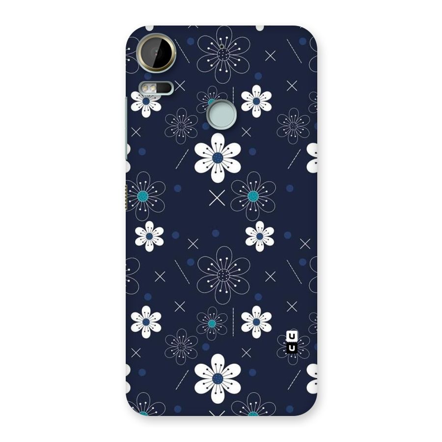 White Floral Shapes Back Case for Desire 10 Pro