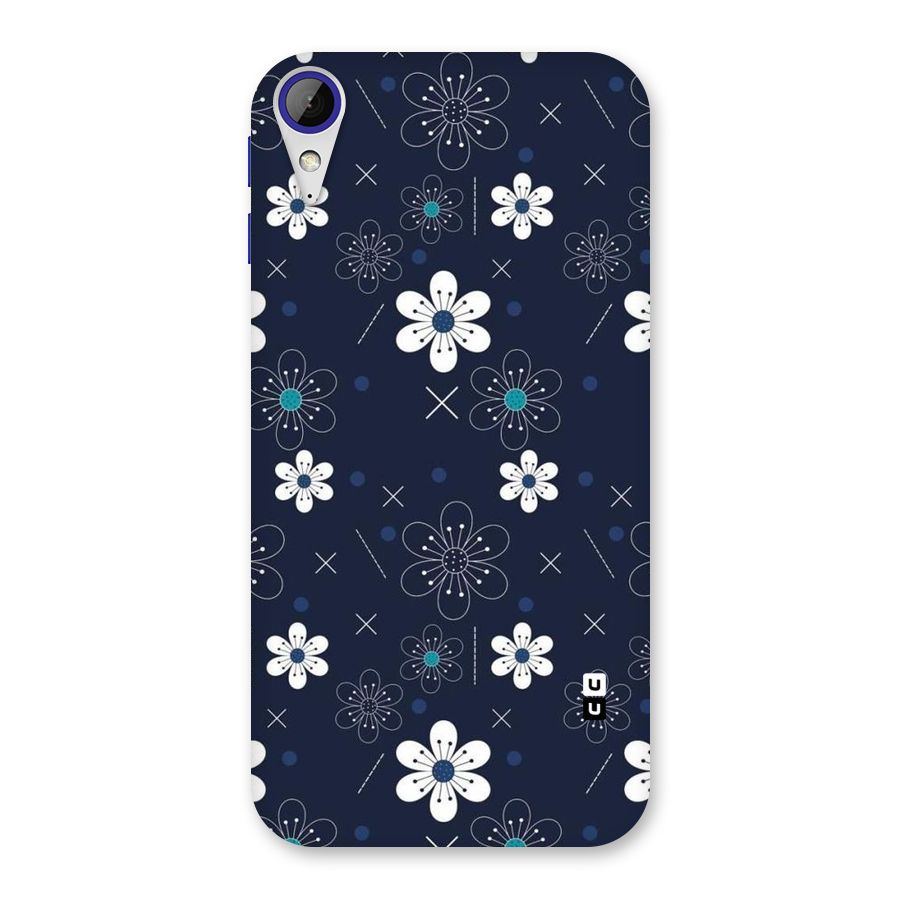 White Floral Shapes Back Case for Desire 830