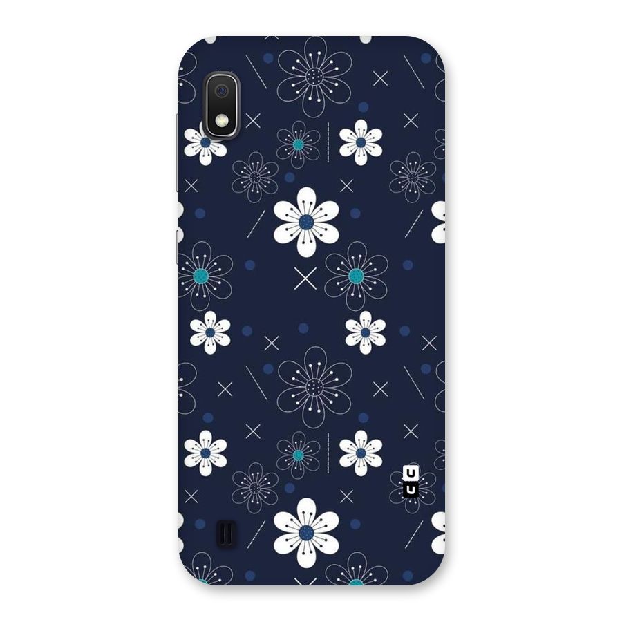 White Floral Shapes Back Case for Galaxy A10