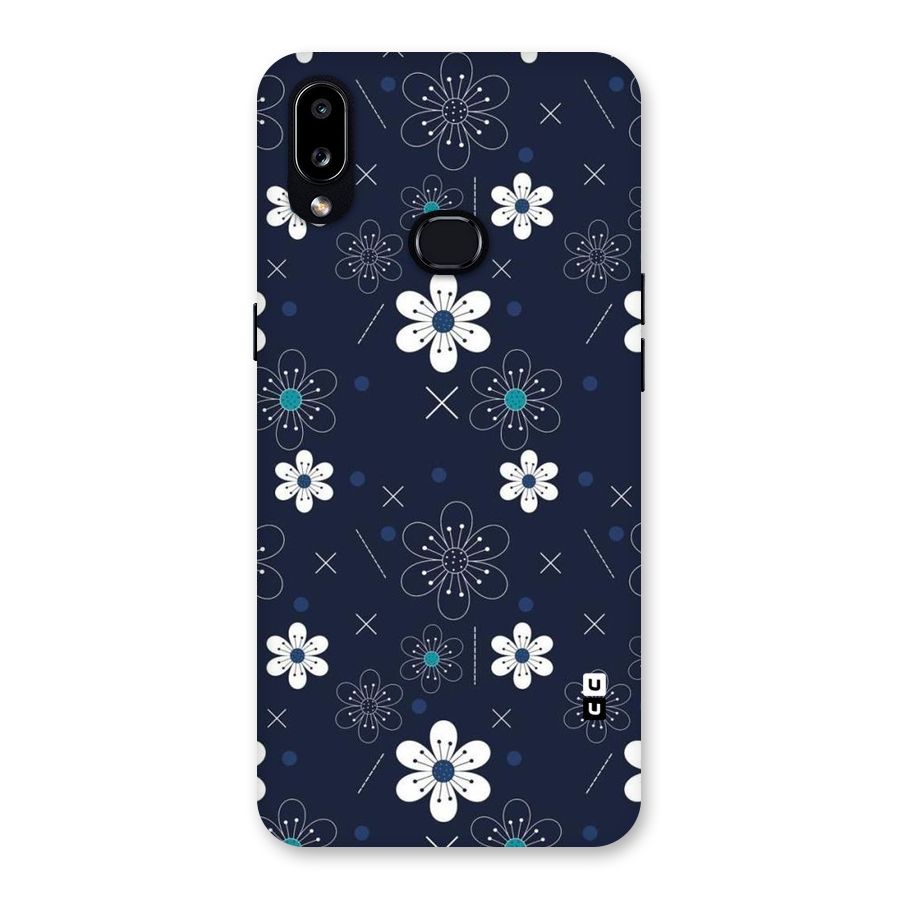 White Floral Shapes Back Case for Galaxy A10s