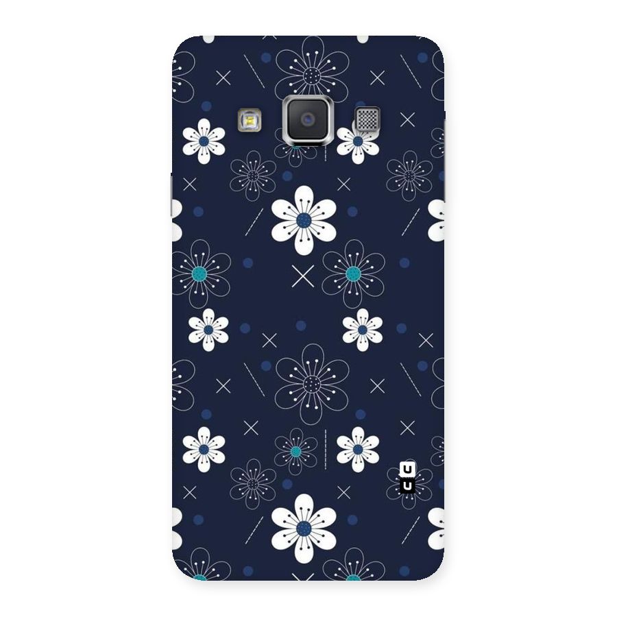 White Floral Shapes Back Case for Galaxy A3