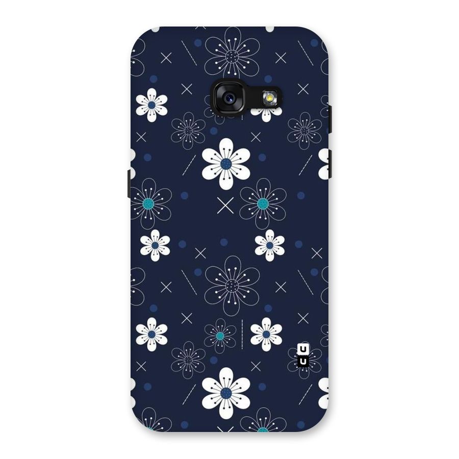 White Floral Shapes Back Case for Galaxy A3 (2017)