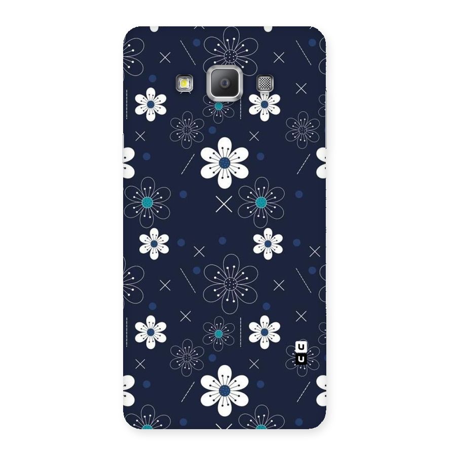 White Floral Shapes Back Case for Galaxy A7