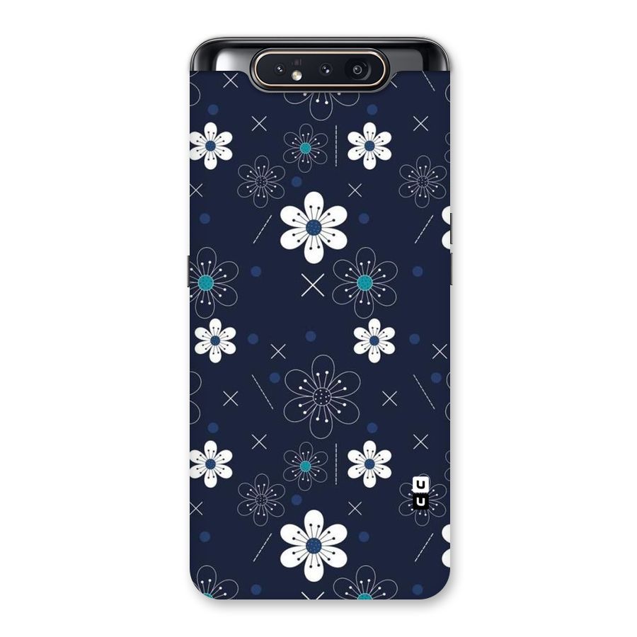 White Floral Shapes Back Case for Galaxy A80