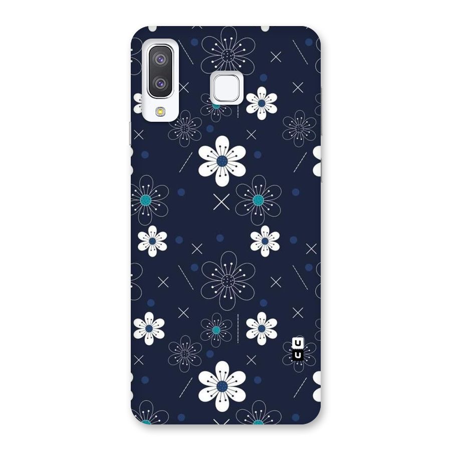 White Floral Shapes Back Case for Galaxy A8 Star