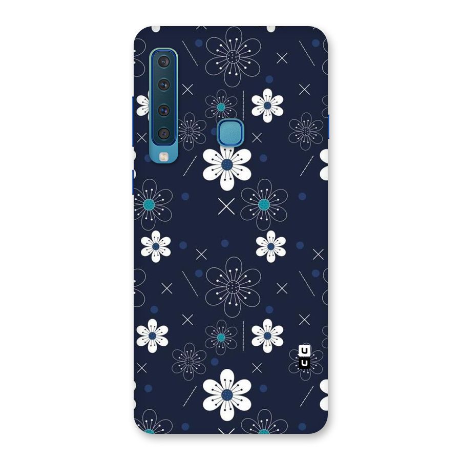 White Floral Shapes Back Case for Galaxy A9 (2018)