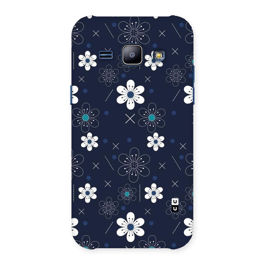 White Floral Shapes Back Case for Galaxy J1