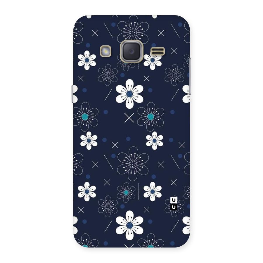 White Floral Shapes Back Case for Galaxy J2
