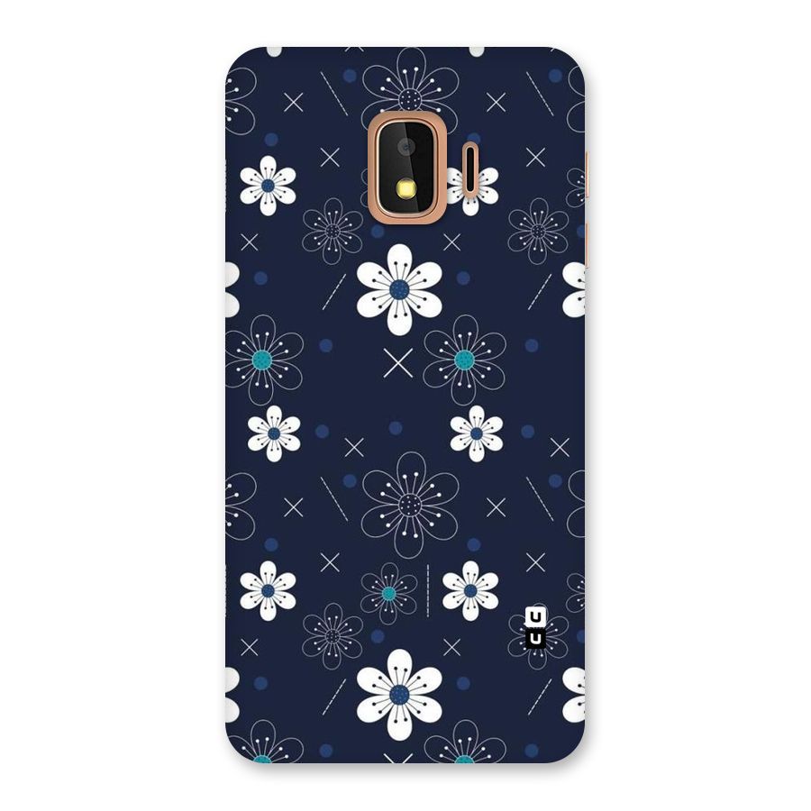 White Floral Shapes Back Case for Galaxy J2 Core
