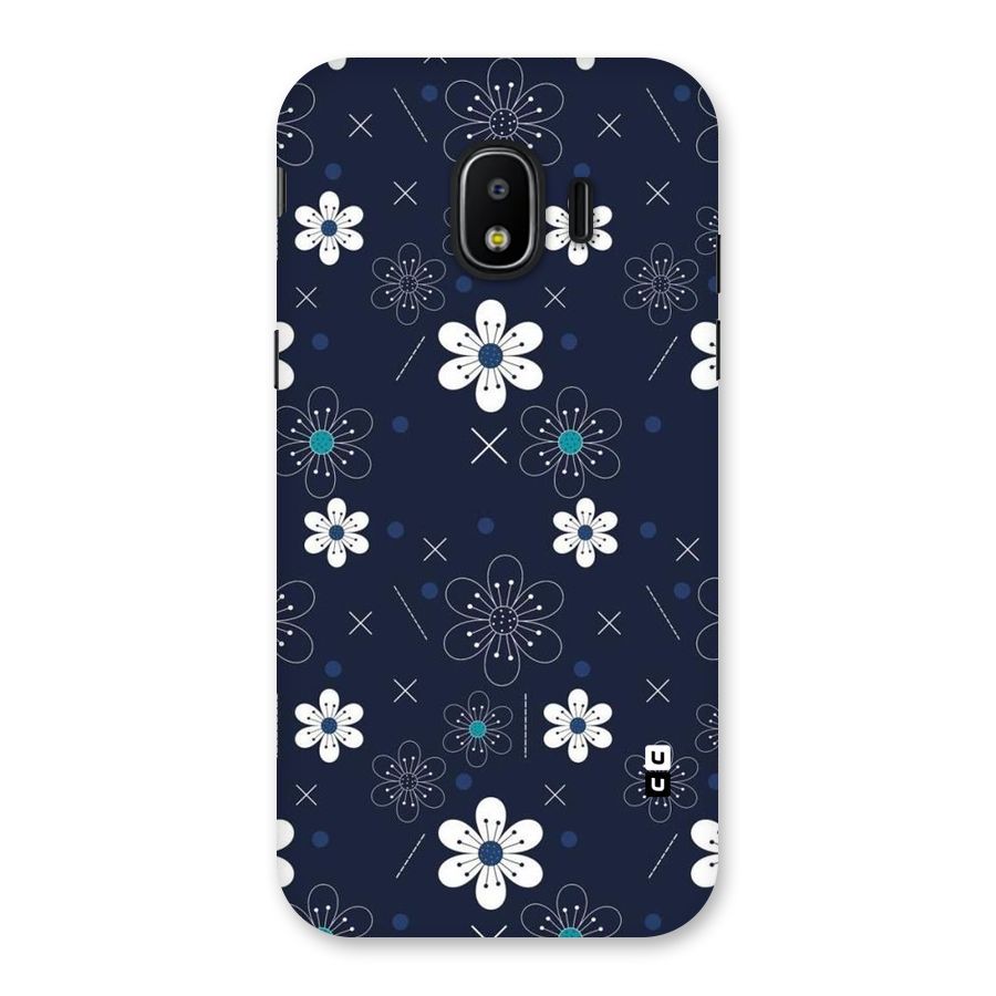 White Floral Shapes Back Case for Galaxy J2 Pro 2018