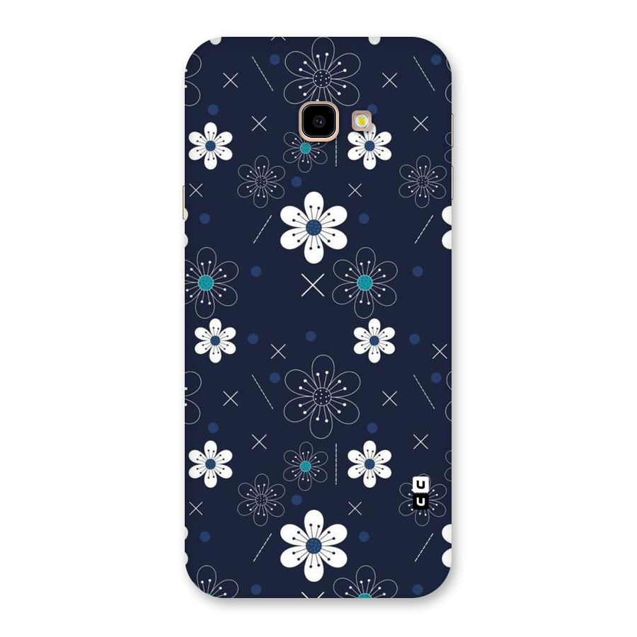 White Floral Shapes Back Case for Galaxy J4 Plus