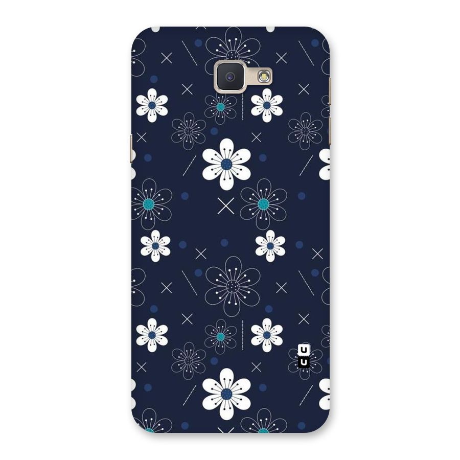 White Floral Shapes Back Case for Galaxy J5 Prime