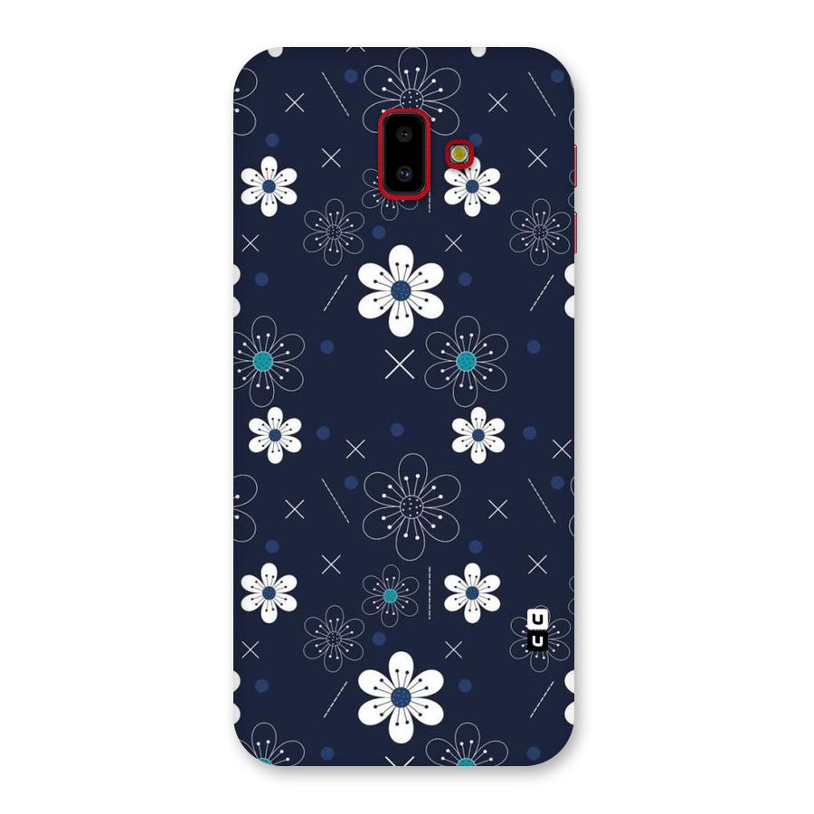 White Floral Shapes Back Case for Galaxy J6 Plus