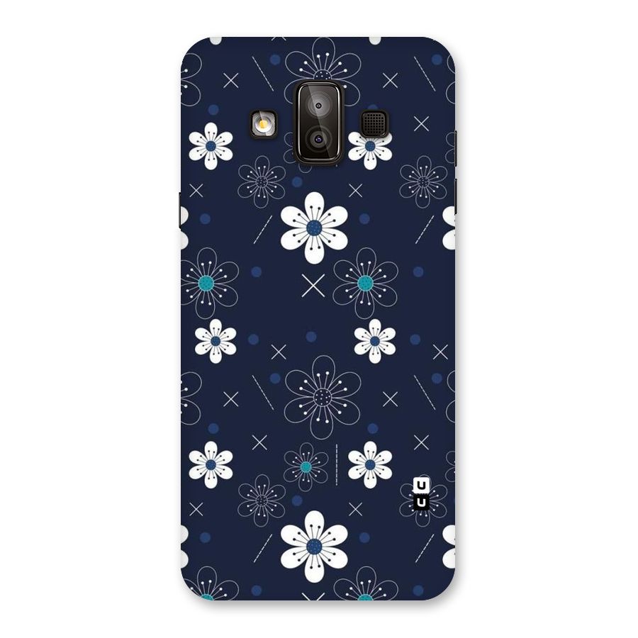 White Floral Shapes Back Case for Galaxy J7 Duo