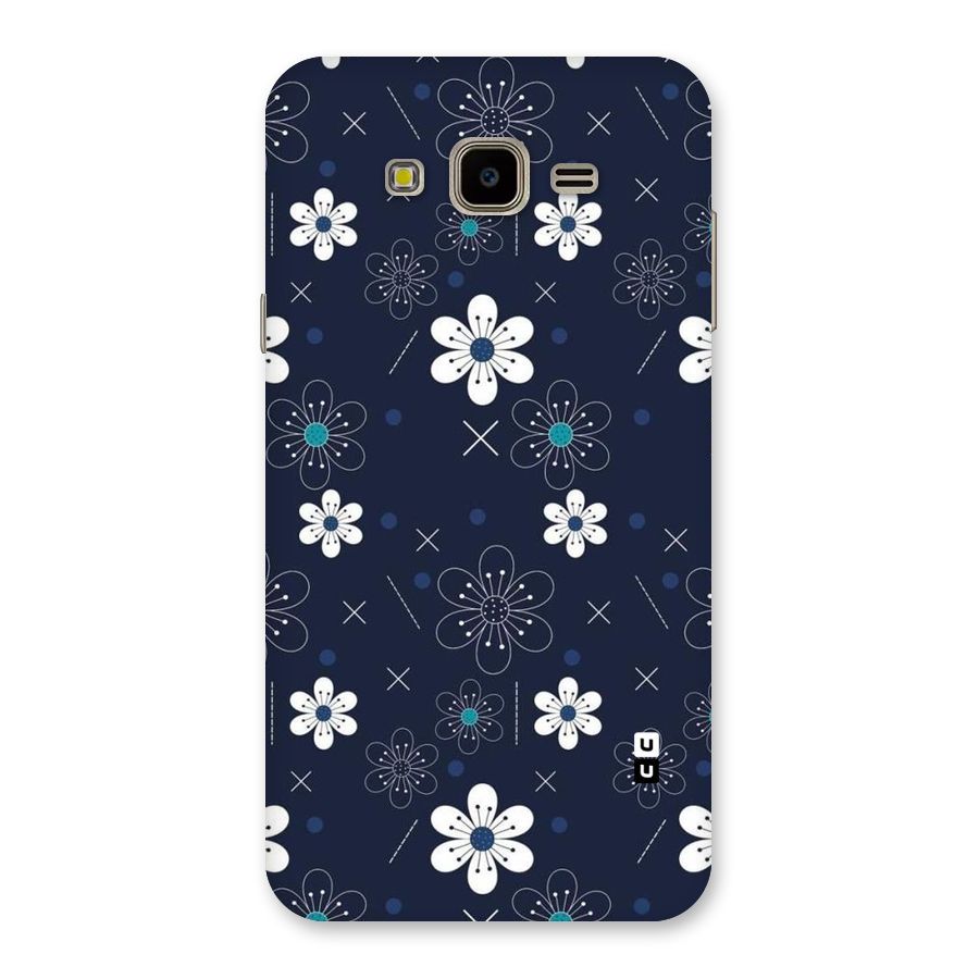 White Floral Shapes Back Case for Galaxy J7 Nxt