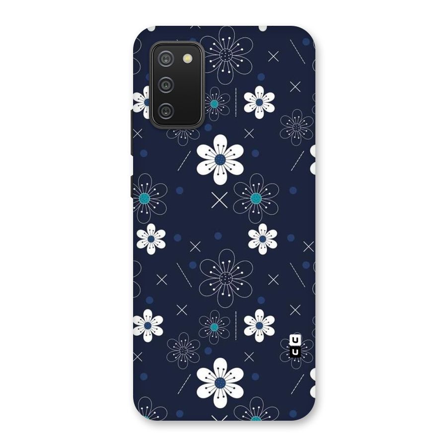 White Floral Shapes Back Case for Galaxy M02s
