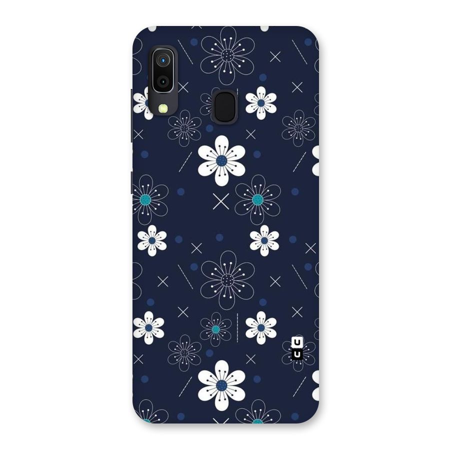 White Floral Shapes Back Case for Galaxy M10s