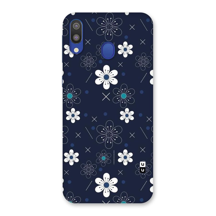 White Floral Shapes Back Case for Galaxy M20