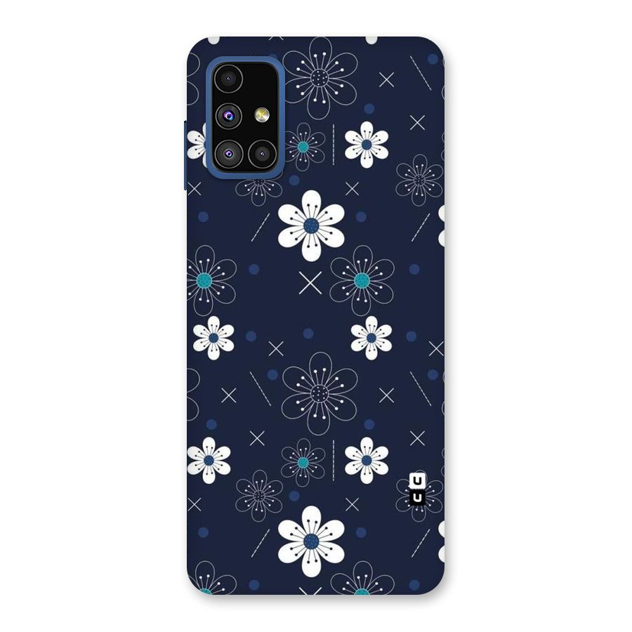 White Floral Shapes Back Case for Galaxy M51