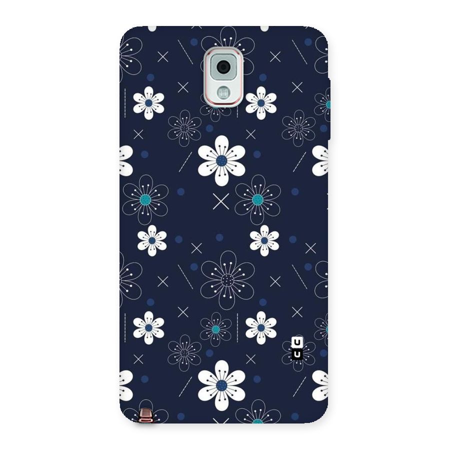 White Floral Shapes Back Case for Galaxy Note 3
