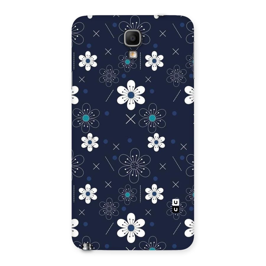 White Floral Shapes Back Case for Galaxy Note 3 Neo