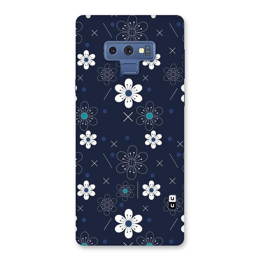 White Floral Shapes Back Case for Galaxy Note 9