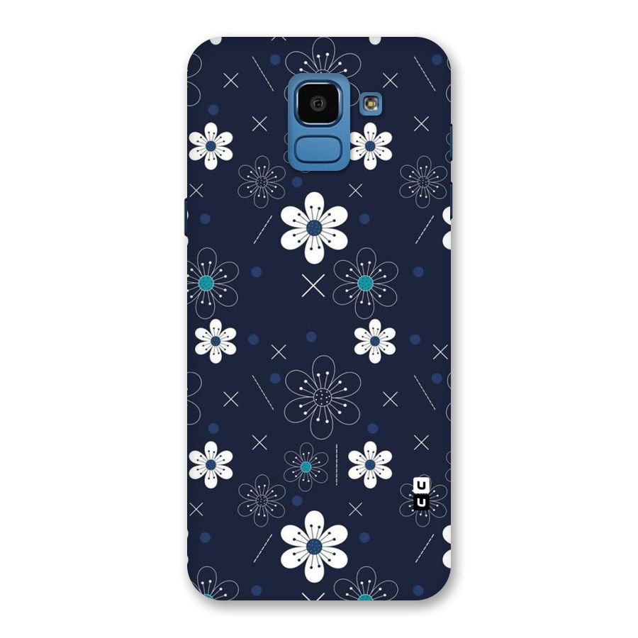 White Floral Shapes Back Case for Galaxy On6