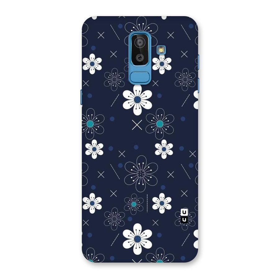 White Floral Shapes Back Case for Galaxy On8 (2018)
