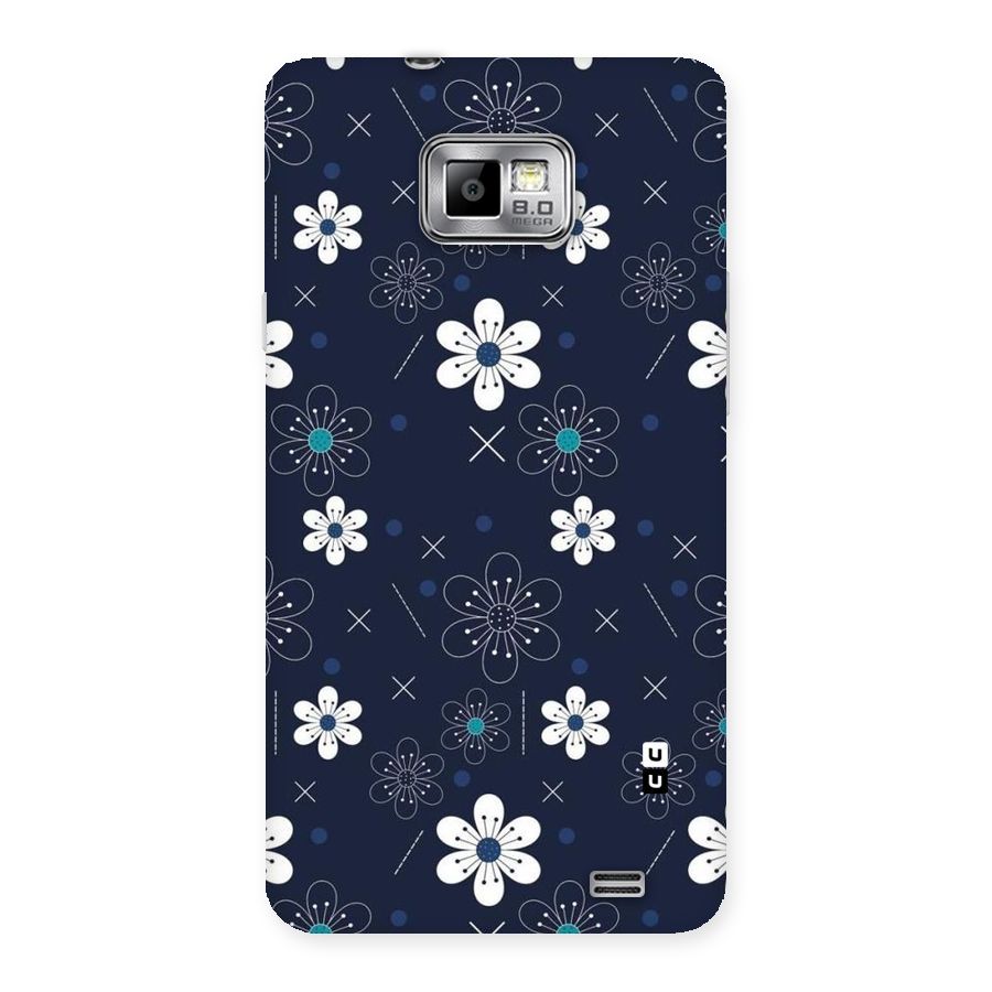 White Floral Shapes Back Case for Galaxy S2