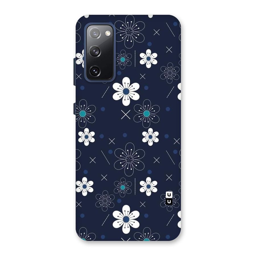 White Floral Shapes Back Case for Galaxy S20 FE