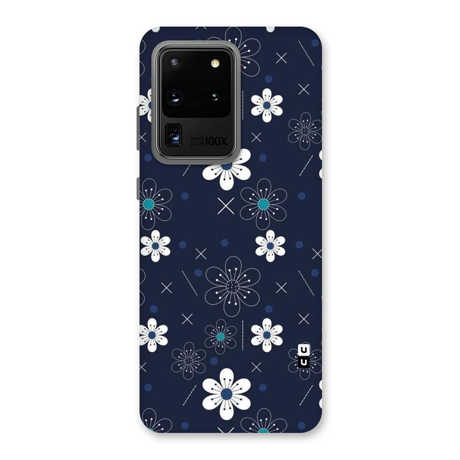 White Floral Shapes Back Case for Galaxy S20 Ultra