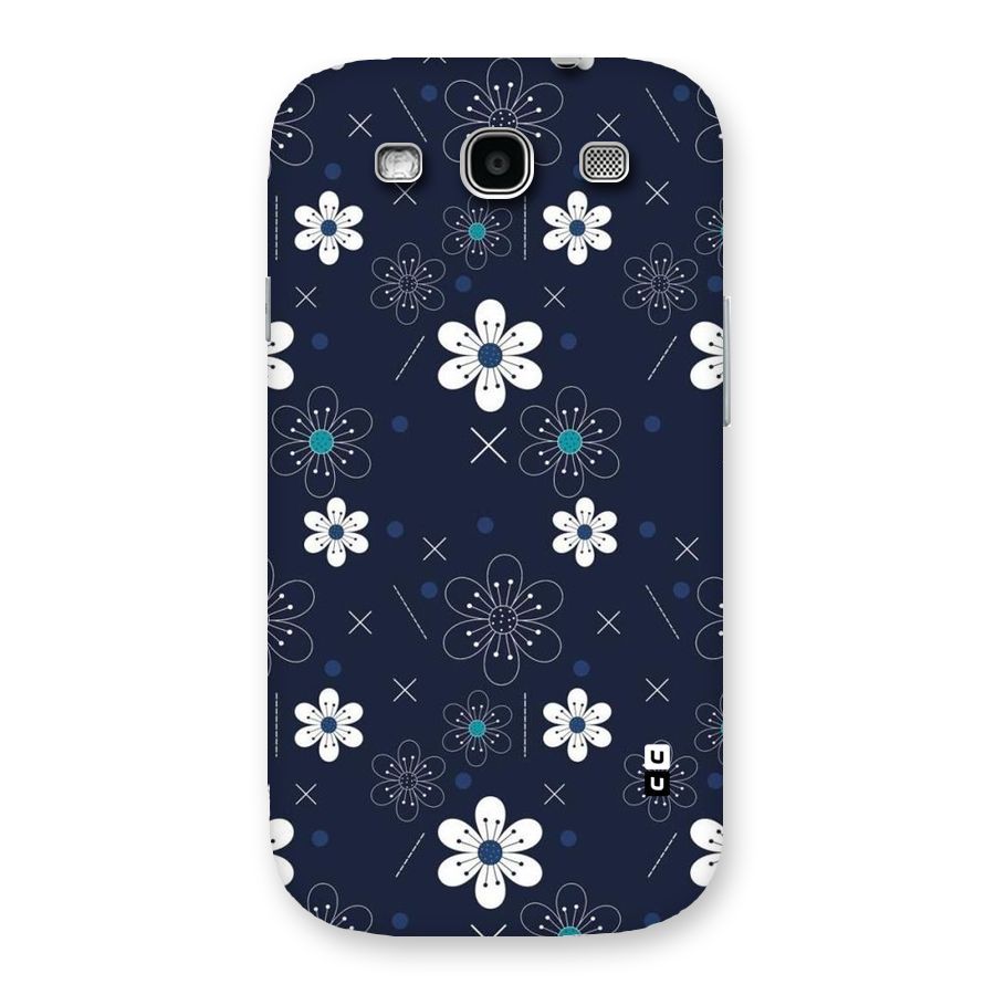 White Floral Shapes Back Case for Galaxy S3