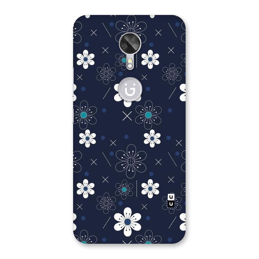 White Floral Shapes Back Case for Gionee A1