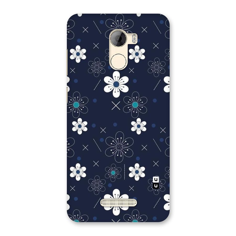 White Floral Shapes Back Case for Gionee A1 LIte
