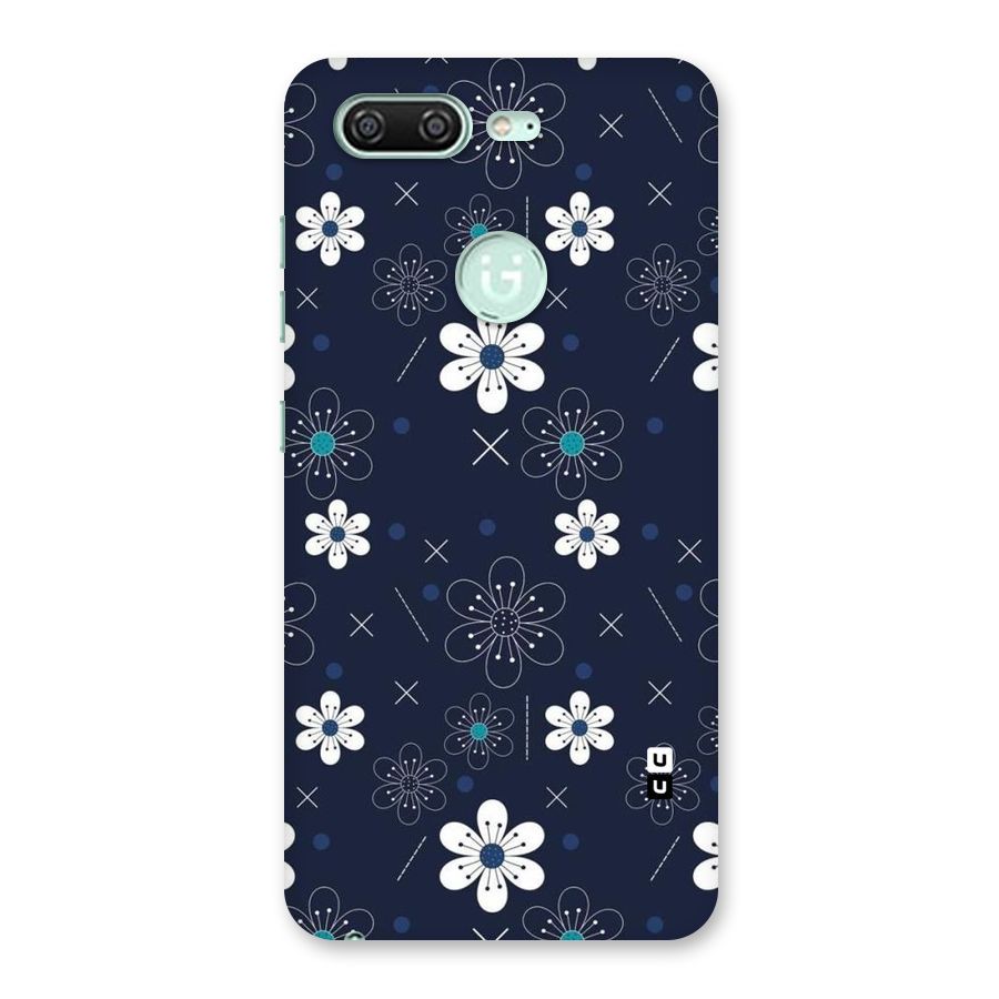 White Floral Shapes Back Case for Gionee S10