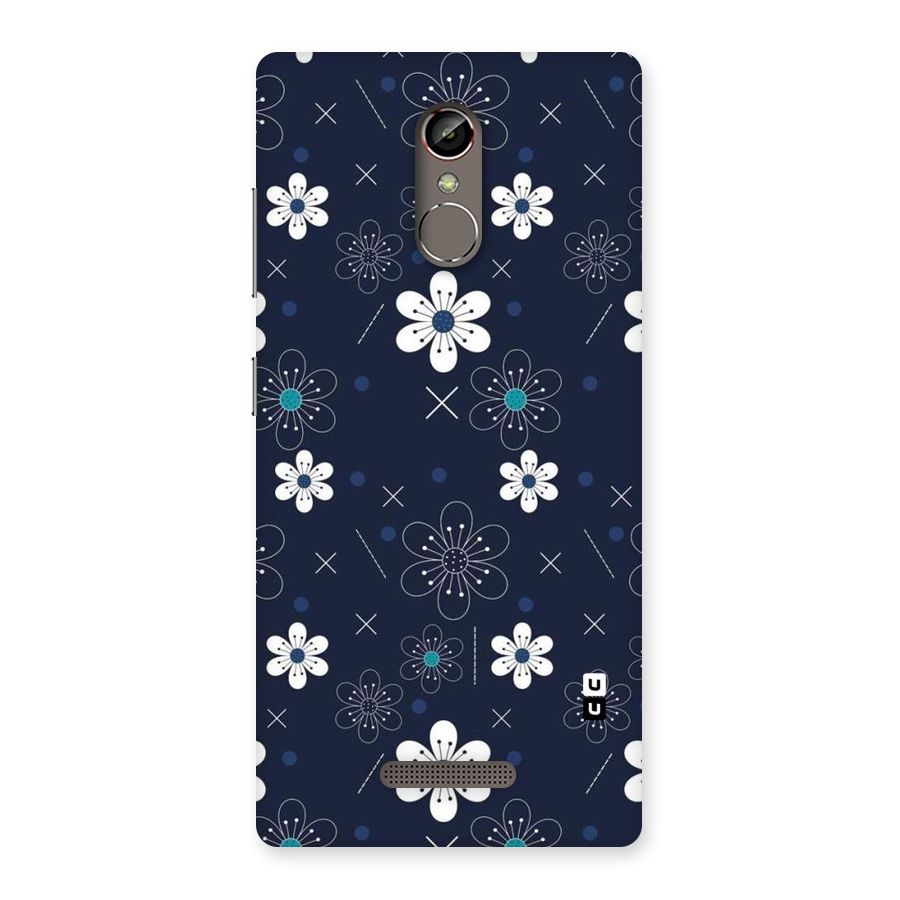 White Floral Shapes Back Case for Gionee S6s