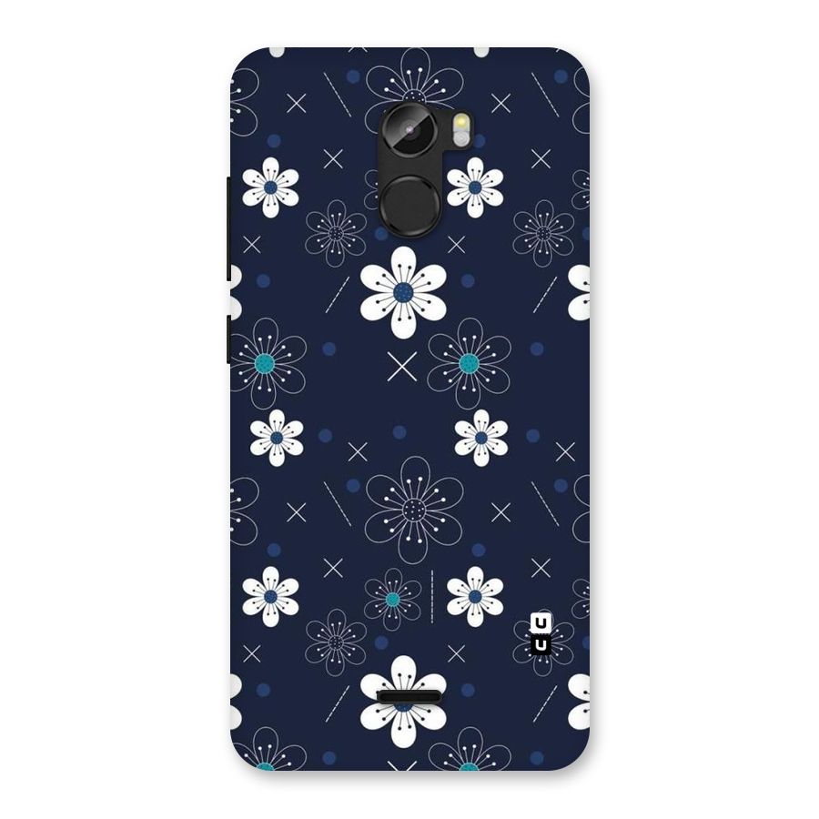 White Floral Shapes Back Case for Gionee X1