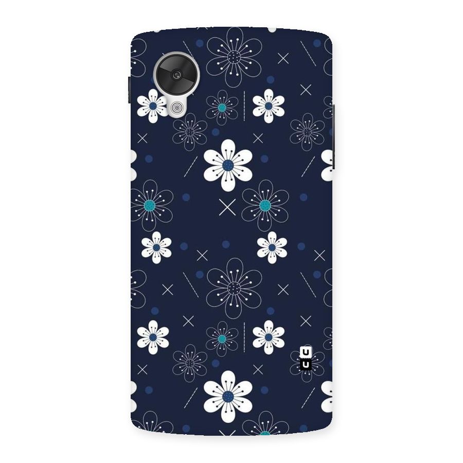White Floral Shapes Back Case for Google Nexsus 5