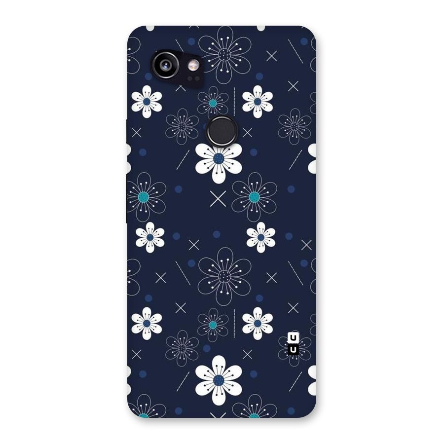 White Floral Shapes Back Case for Google Pixel 2 XL