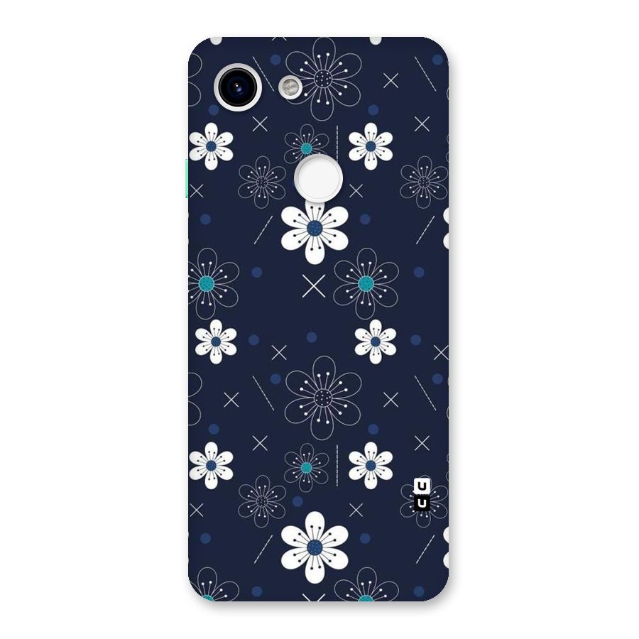 White Floral Shapes Back Case for Google Pixel 3