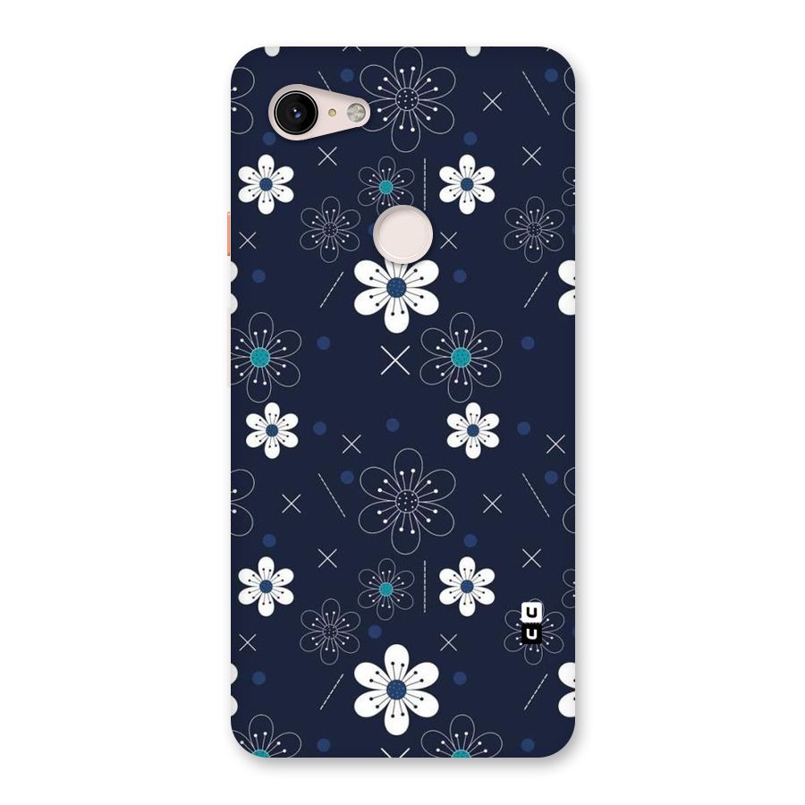 White Floral Shapes Back Case for Google Pixel 3 XL