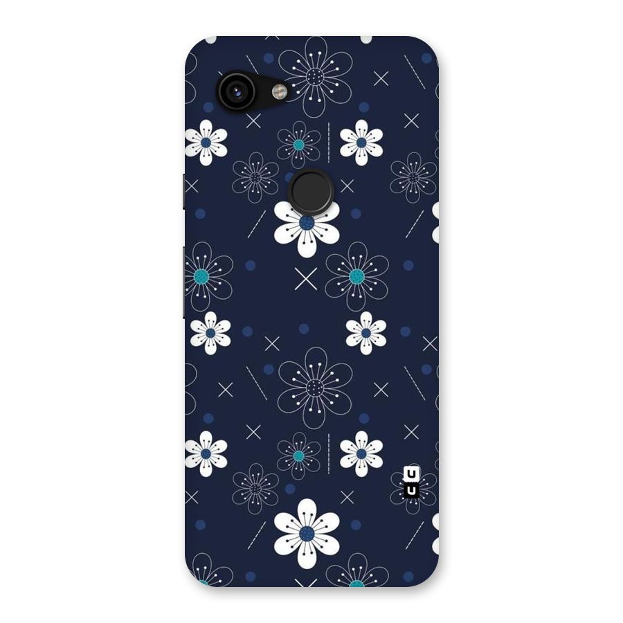 White Floral Shapes Back Case for Google Pixel 3a