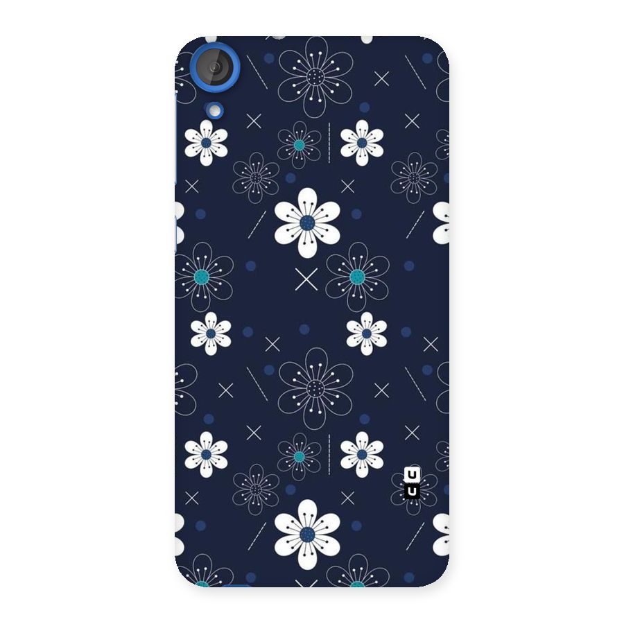 White Floral Shapes Back Case for HTC Desire 820