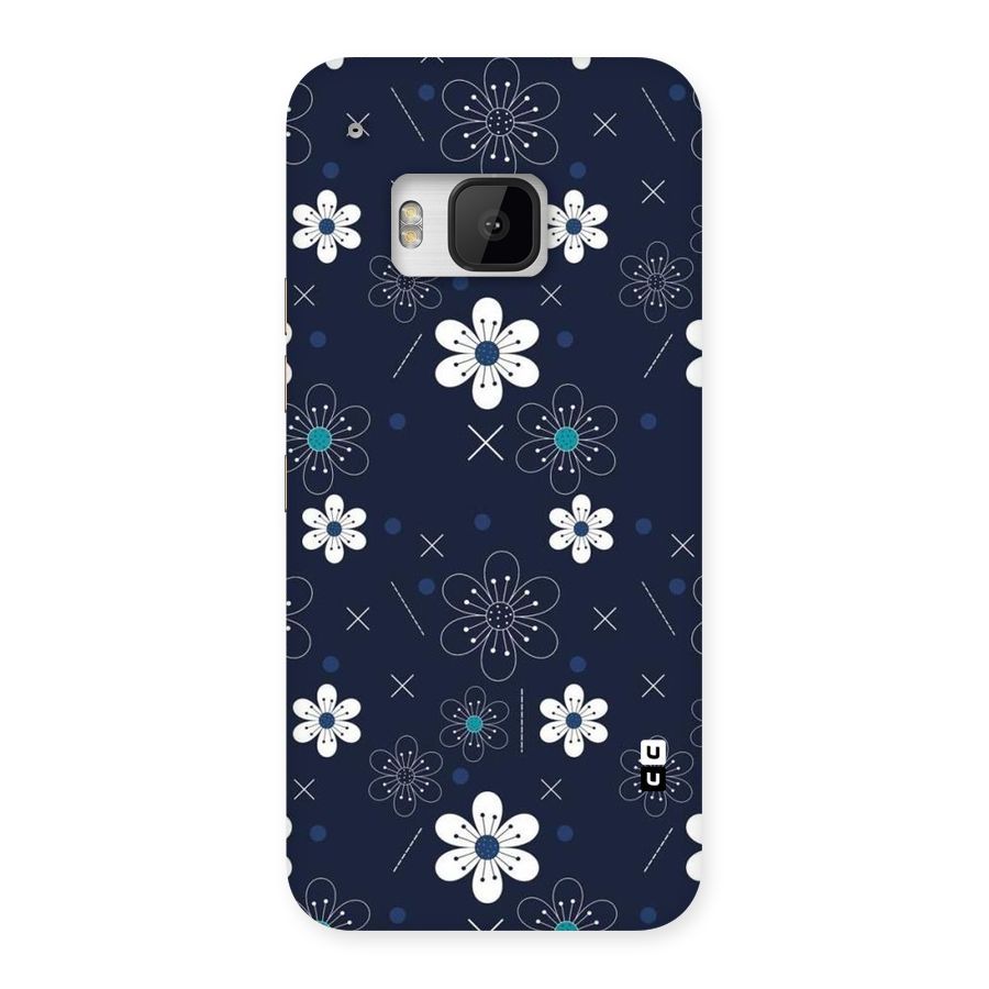 White Floral Shapes Back Case for HTC One M9